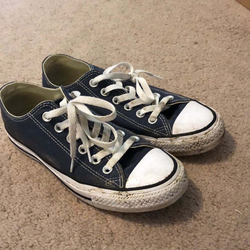 Navy Blue Converse Low Top